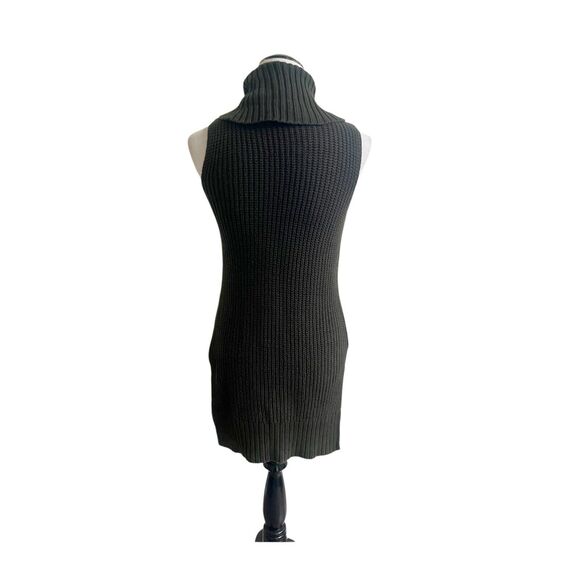 Anthropologie Moth Turtleneck Sleeveless Tunic Sweater Sz XXS Green Cotton Wool - Picture 8 of 13